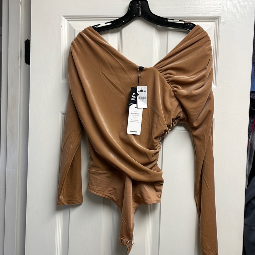 NWT Express Body Contour Velour Thong Bodysuit